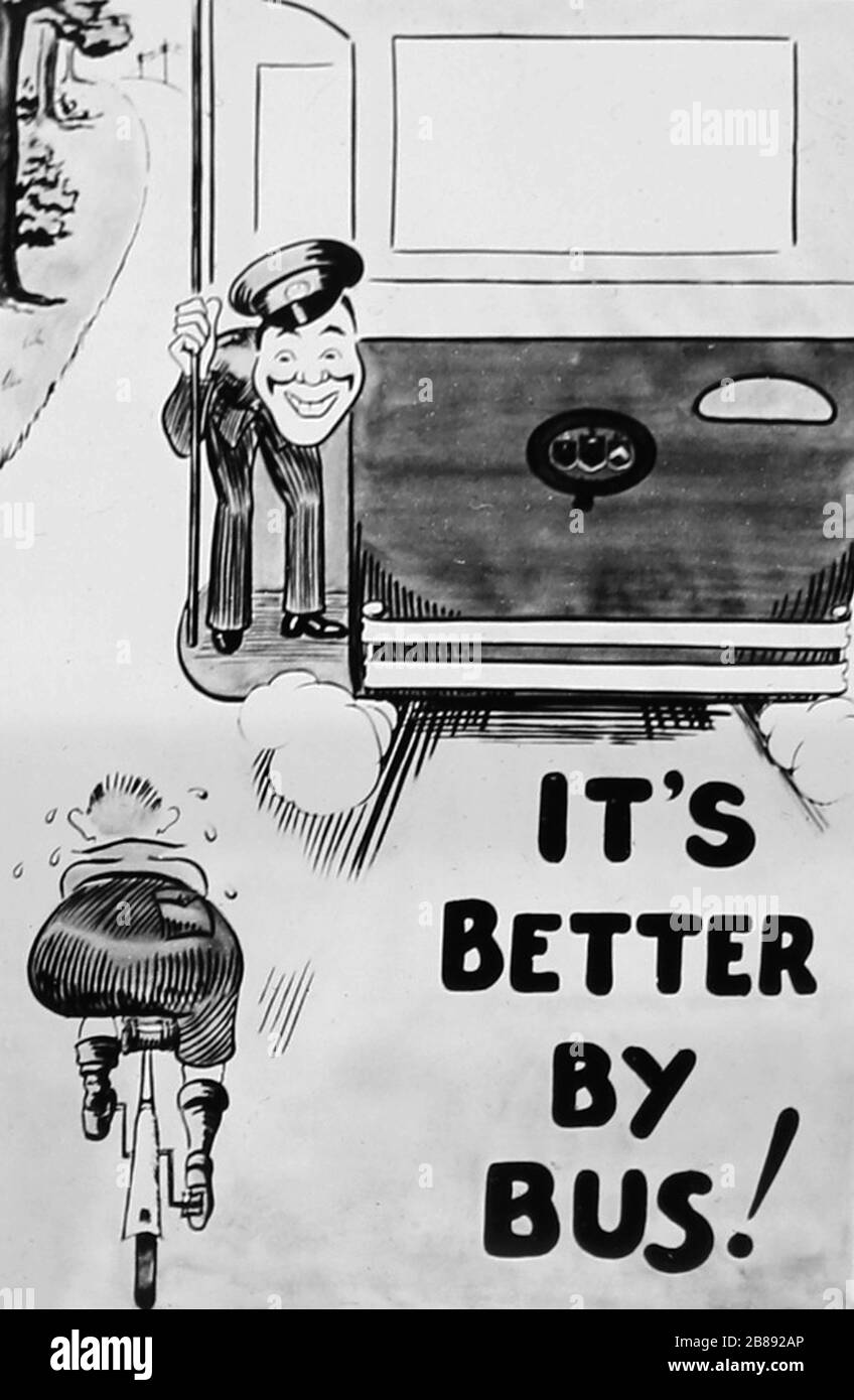 Bus cinema advertisement, Burnley, Lancashire, early 1900s Stock Photo