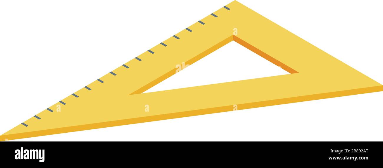 Architect angle ruler icon, isometric style Stock Vector