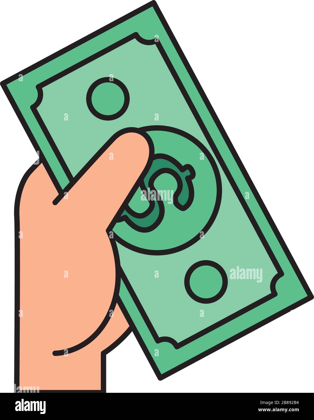 hand with bill money cash isolated icon Stock Vector Image & Art - Alamy