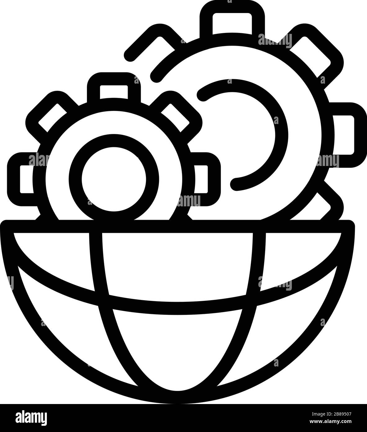 Global gear system icon, outline style Stock Vector Image & Art - Alamy