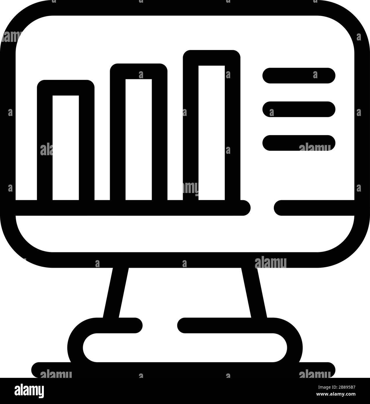Monitor graph chart icon, outline style Stock Vector