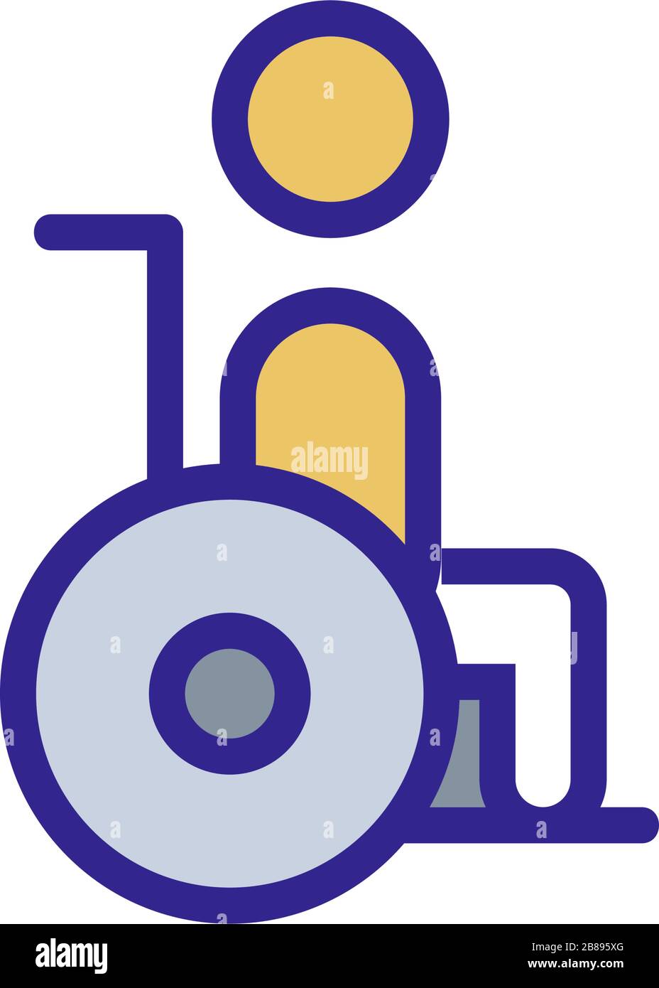 disabled person in a wheelchair icon vector outline illustration Stock ...