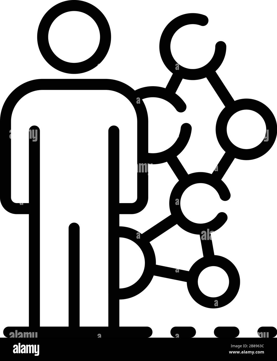 Life skill combination icon, outline style Stock Vector