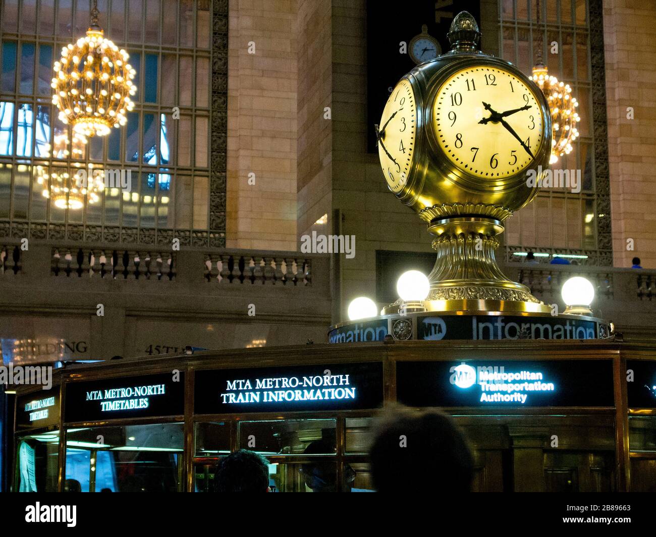 Clock in the Main Concourse of Grand Central Terminal Stock Photo