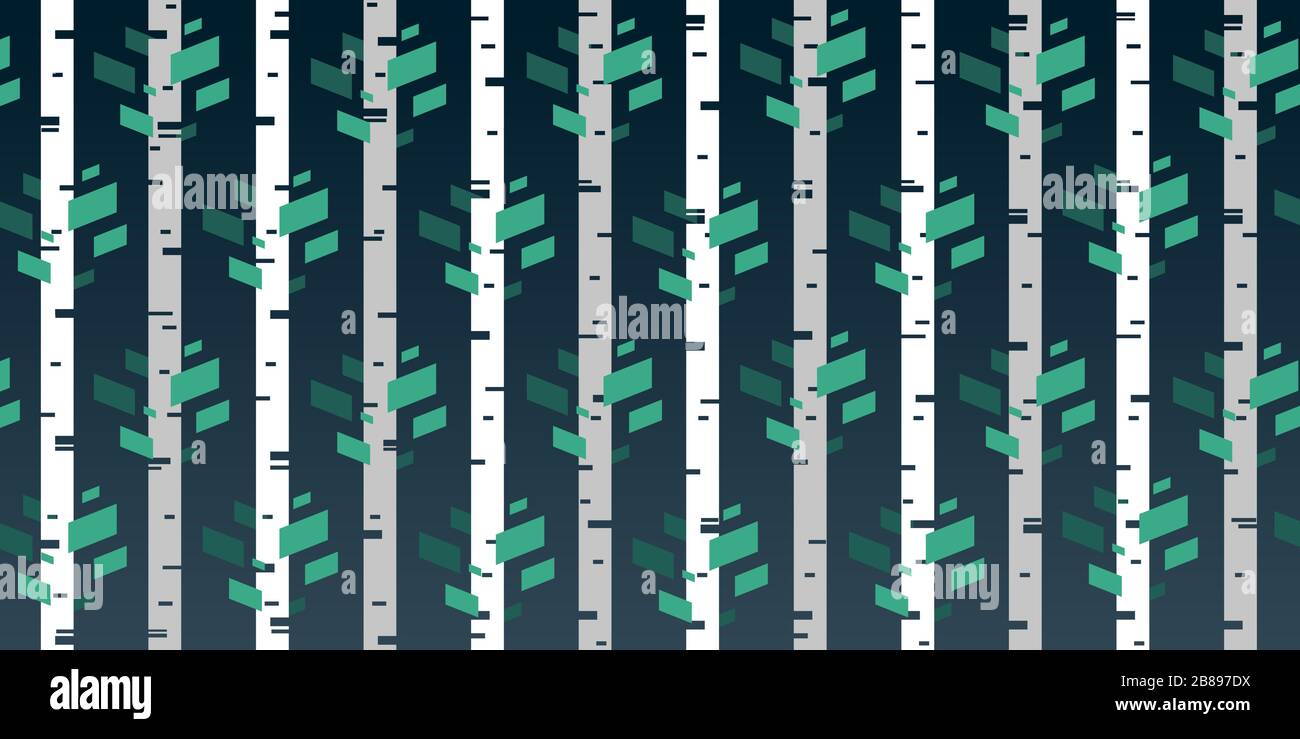 Forest Stylisation Beautiful background on the theme of nature, stylization of young trees ...
