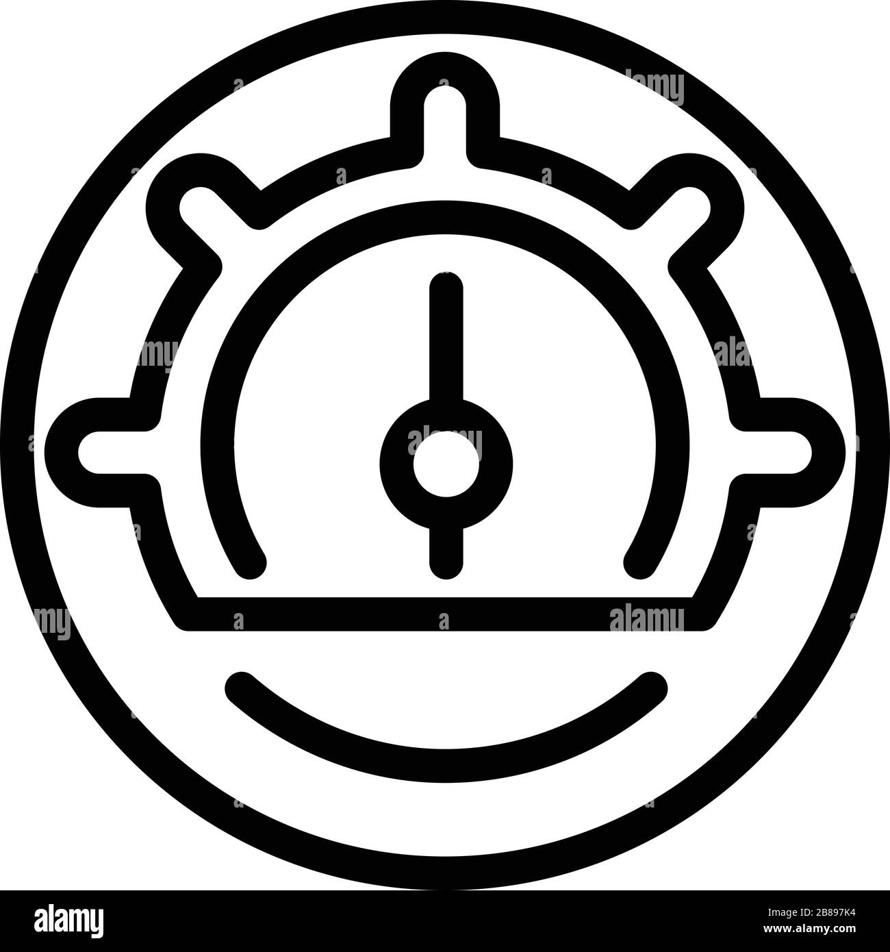 Barometer arrow icon, outline style Stock Vector