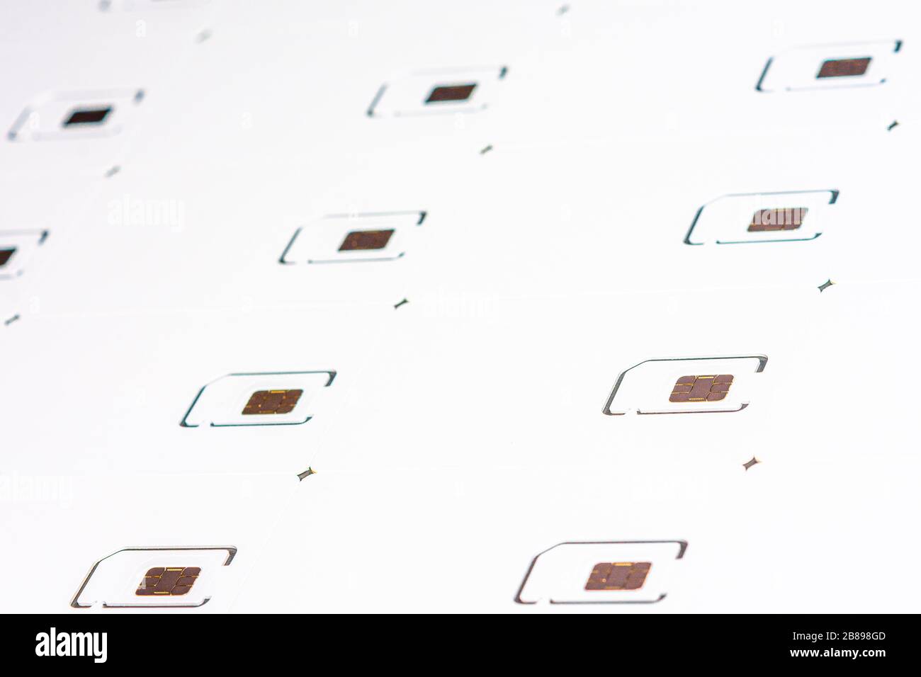 Bunch of blank sim cards for international use Stock Photo