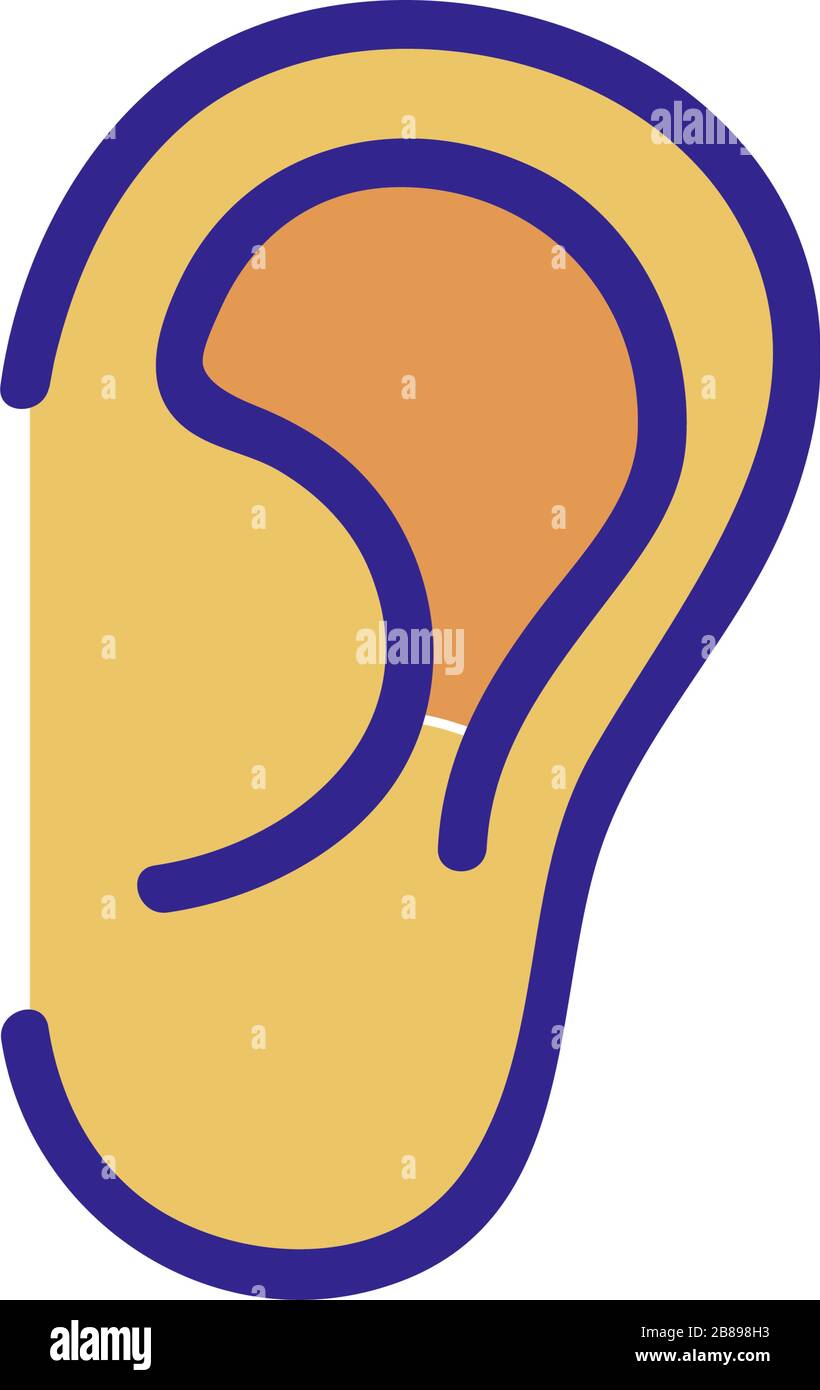 The Human Ear Icon Vector Outline Illustration Stock Vector Image Art