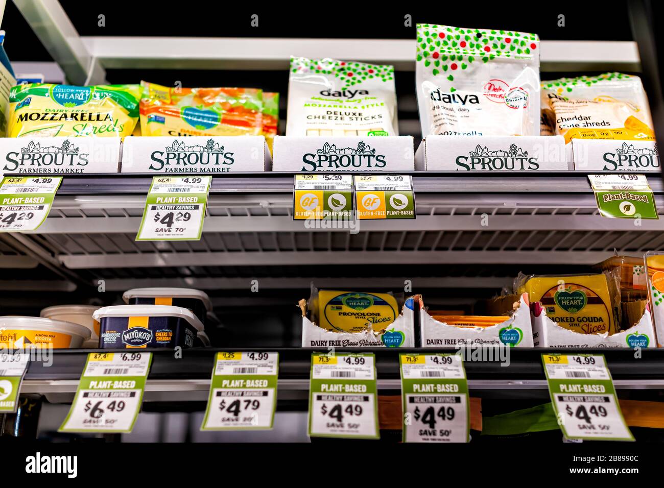 Herndon, USA March 18, 2020 Sprouts Farmers Market shelf grocery