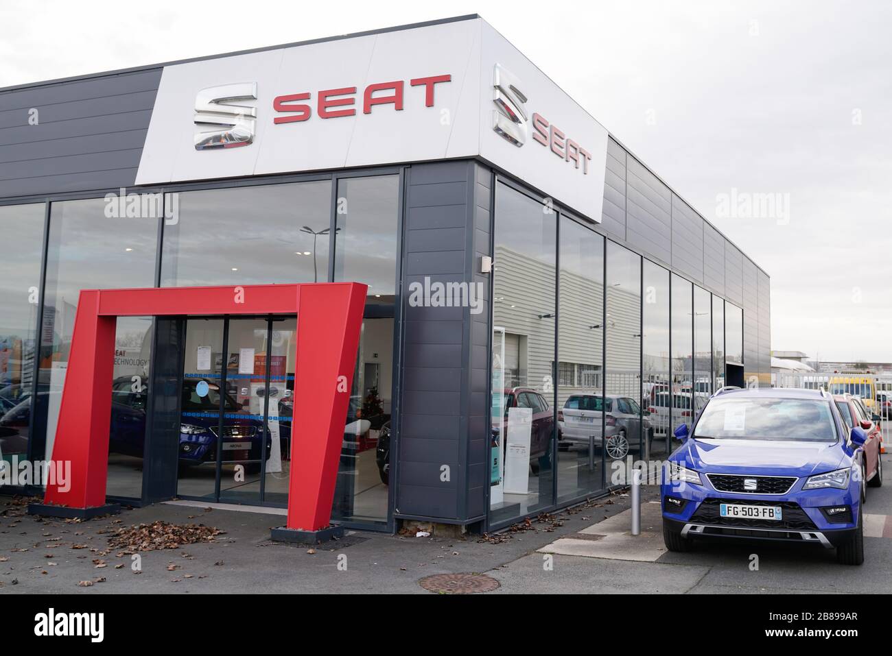 Seat spanish car manufacturer logo hires stock photography and images