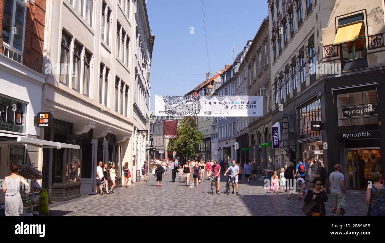 Pedestrian shopping street copenhagen hi-res stock photography and images -  Alamy