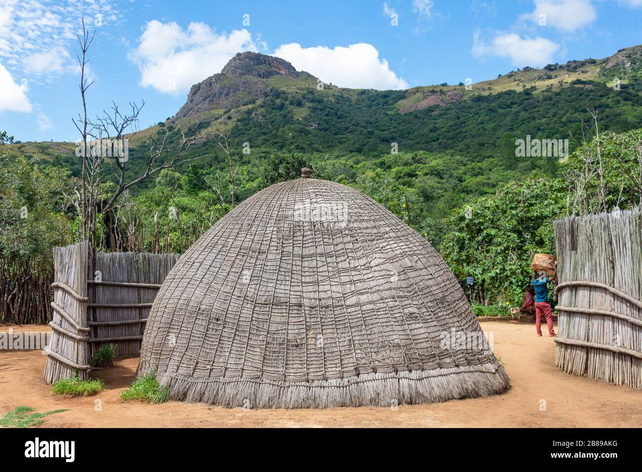 Traditional beehive homesteads at Swazi Cultural Centre, Mantenga Nature Reserve, Lobamba, Ezulwini Valley, Kingdom of Eswatini (Swaziland) Stock Photo