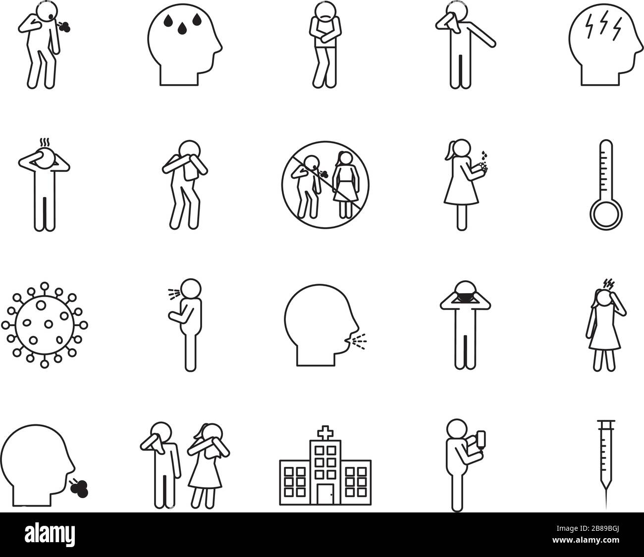 Covid 19 line style icon set vector design Stock Vector Image & Art - Alamy