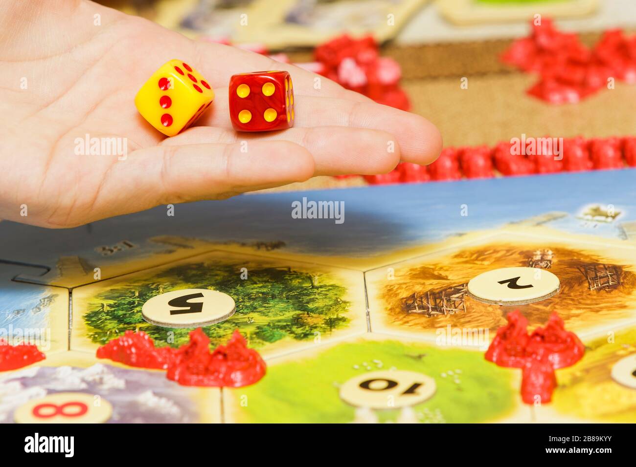 Board games with throwing dice Stock Photo Alamy