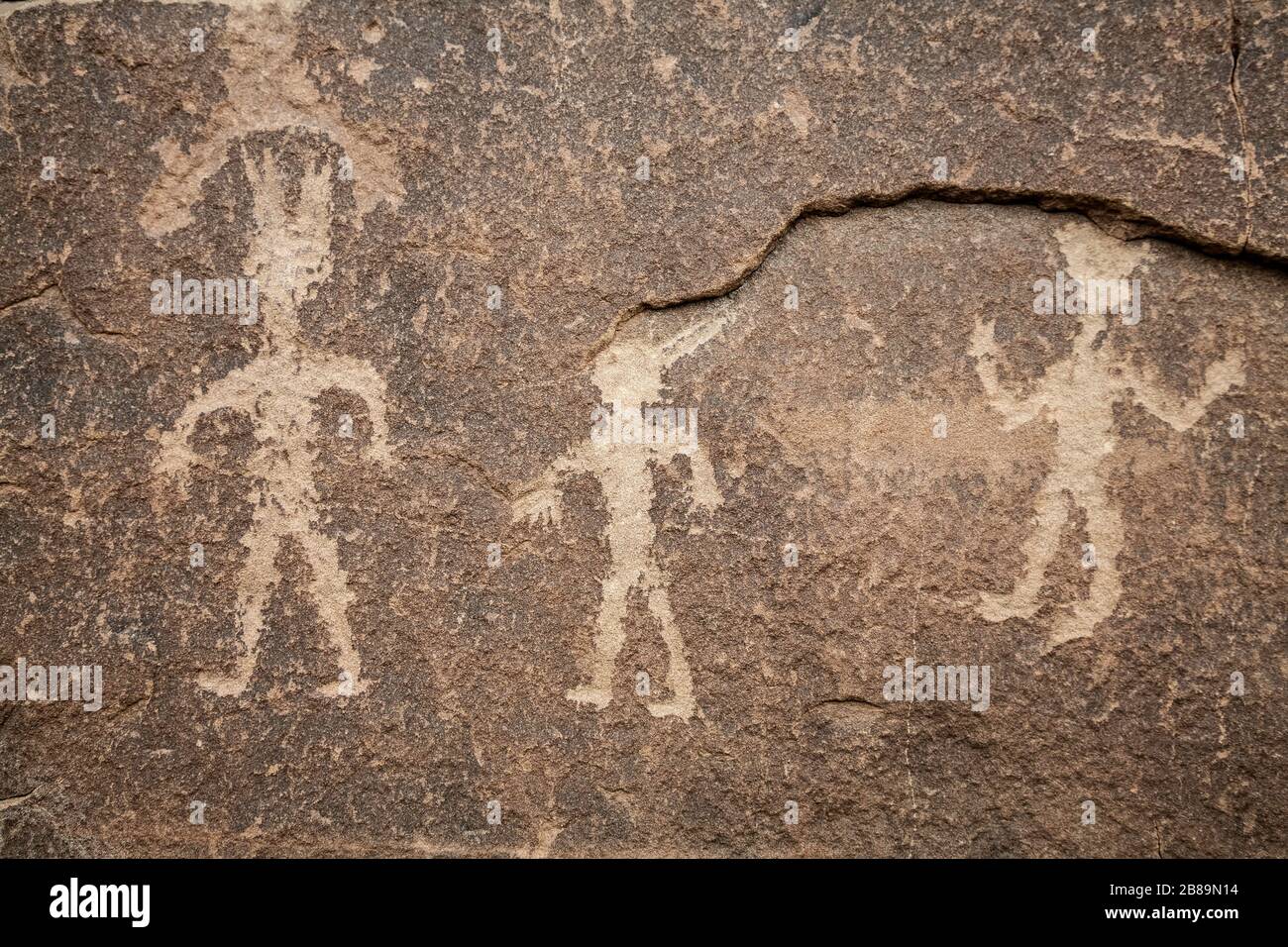 Petroglyphs along Petroglyph Trail, Chaco Culture National Historical Park, New Mexico USA Stock Photo