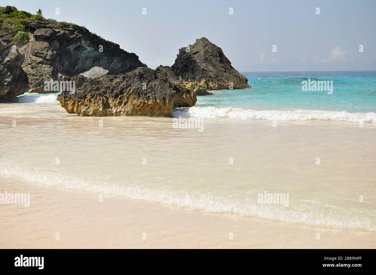 Bermuda Exotic Beach, Pink beach.Beautiful Horseshoe Bay Beach on