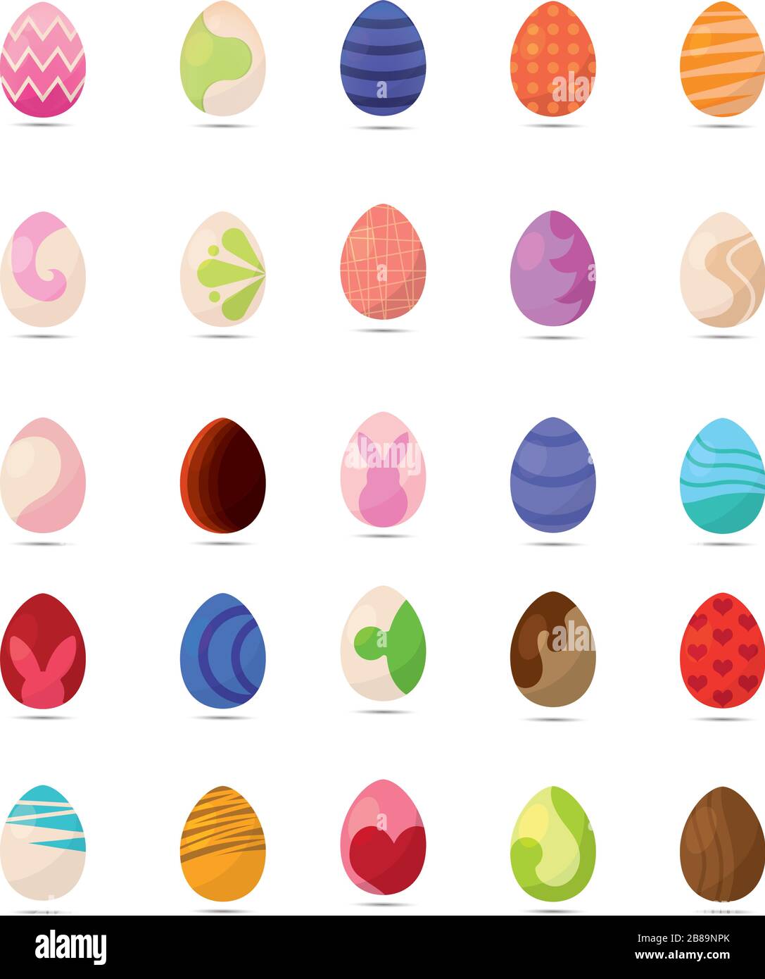 Set of easter eggs icons Stock Vector