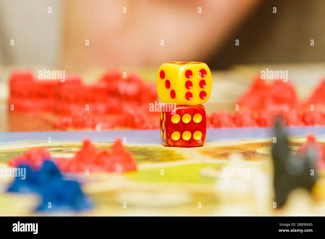 Board games with throwing dice Stock Photo Alamy