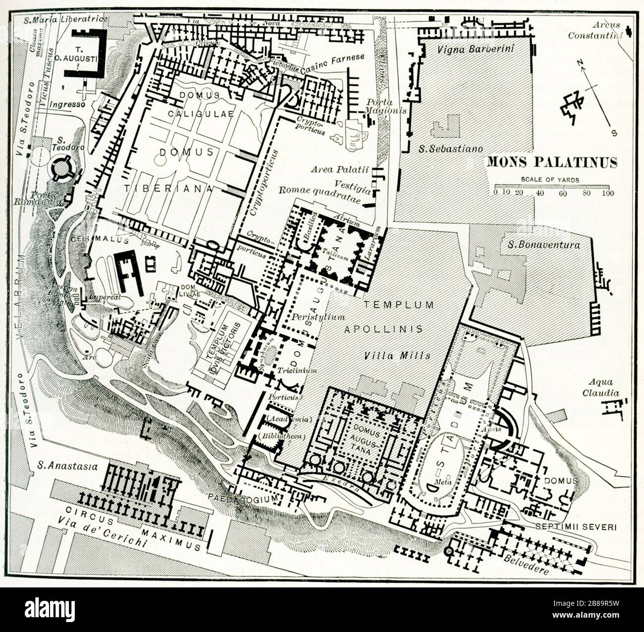 This plan of the Palatine is based on the information known about the
