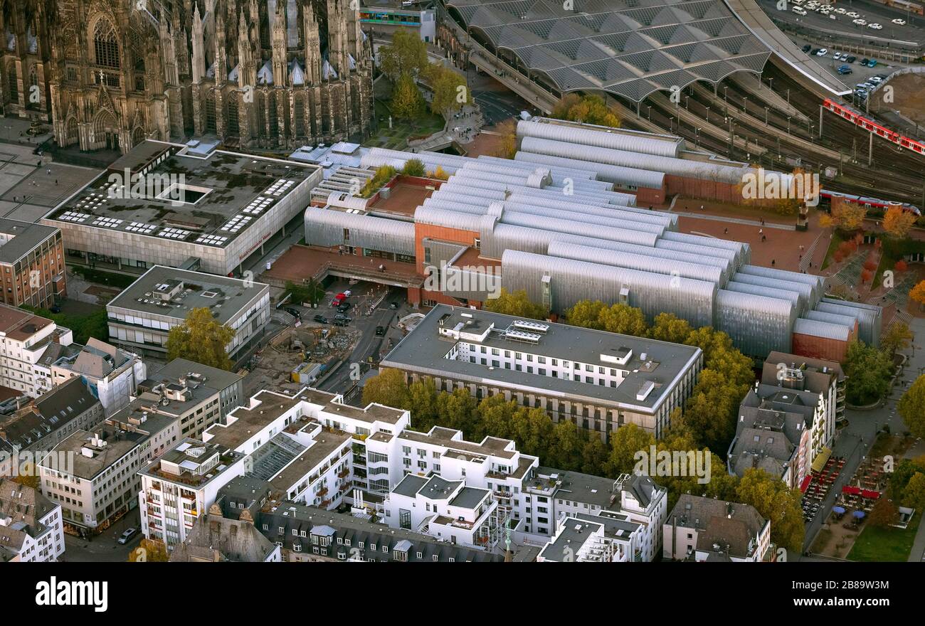 Koelner Philharmonic Hall in the building complex of the Museum Ludwig in Cologne, 18.10.2012, aerial view, Germany, North Rhine-Westphalia, Cologne Stock Photo