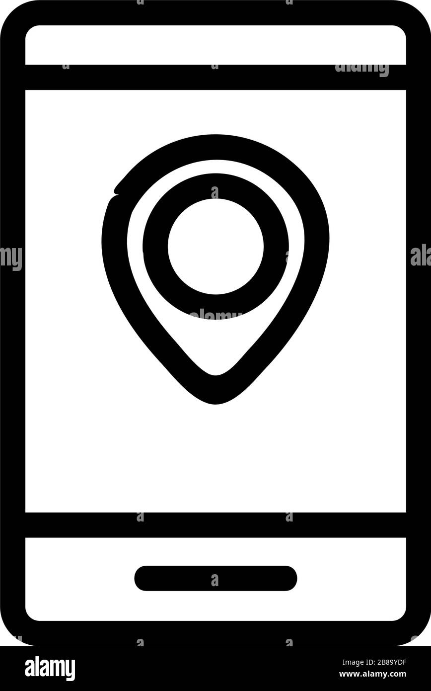 Navigator phone icon vector outline illustration Stock Vector Image ...