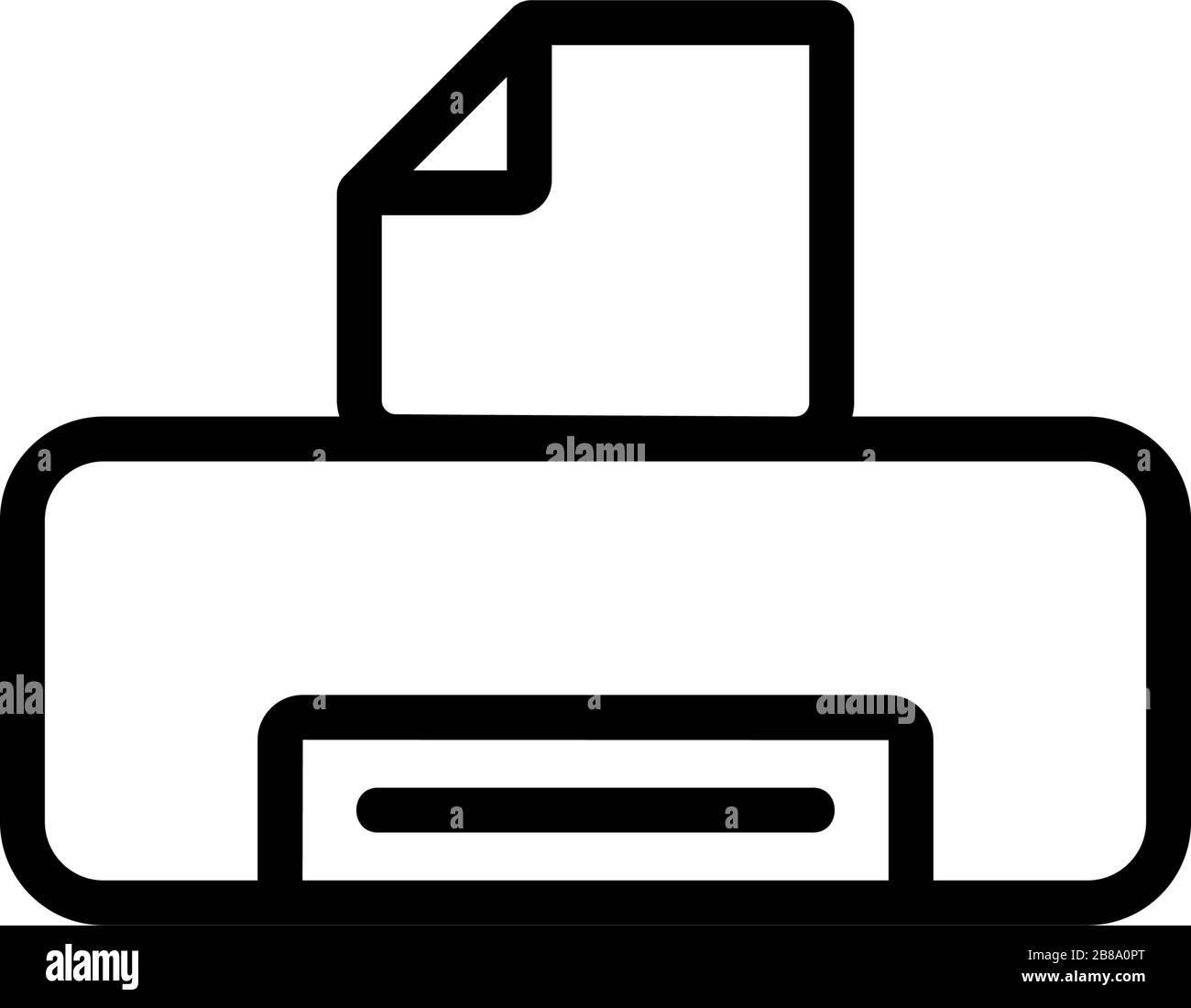 printer with paper icon vector outline illustration Stock Vector Image ...