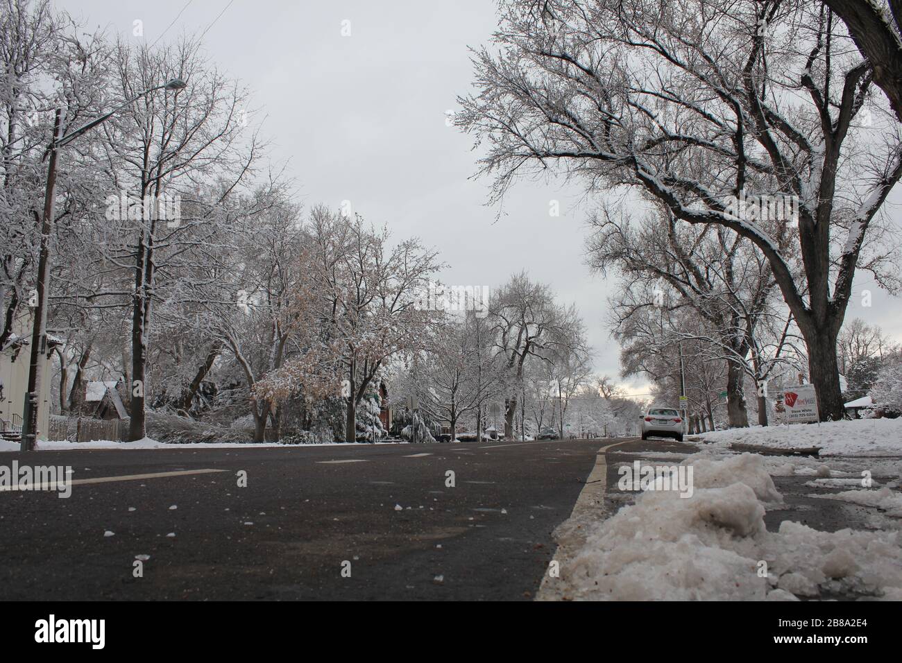 Snow at Montview Blvd, Park Hill, Denver, Colorado, USA Stock Photo Alamy