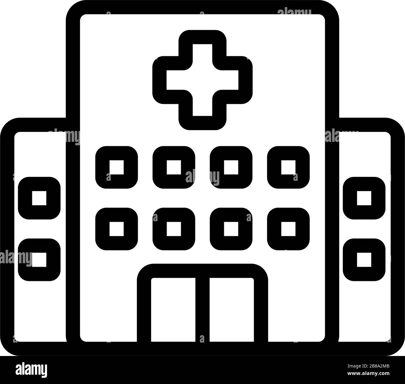 hospital building icon vector outline illustration Stock Vector Image ...