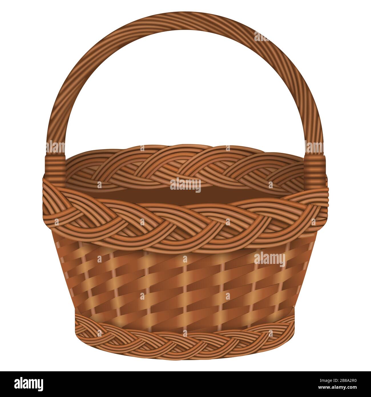 isolated empty wicker basket illustration Stock Photo