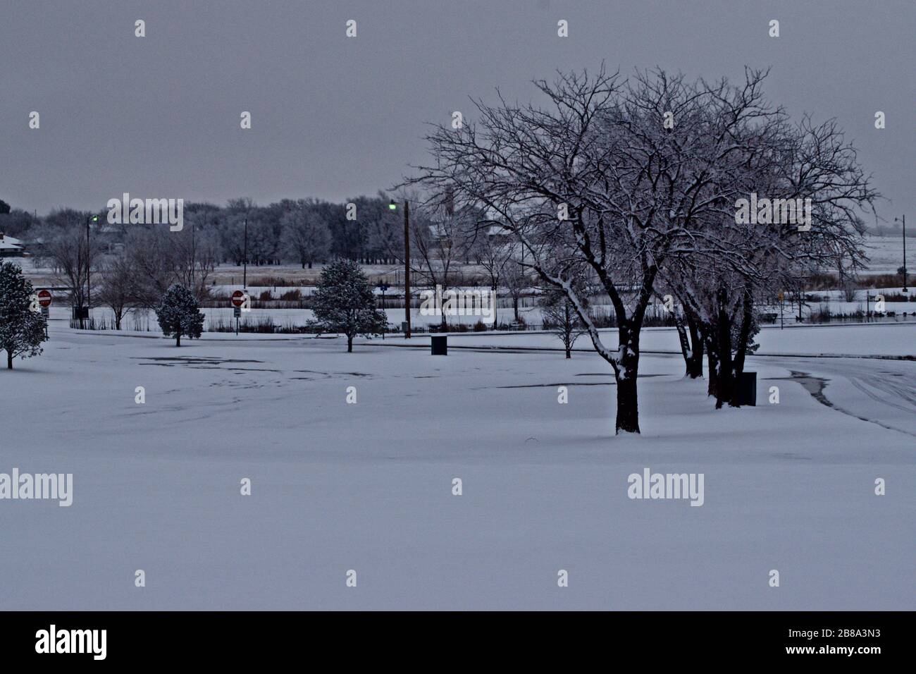 Texas Panhandle Snowfall, Canyon, Texas Stock Photo Alamy
