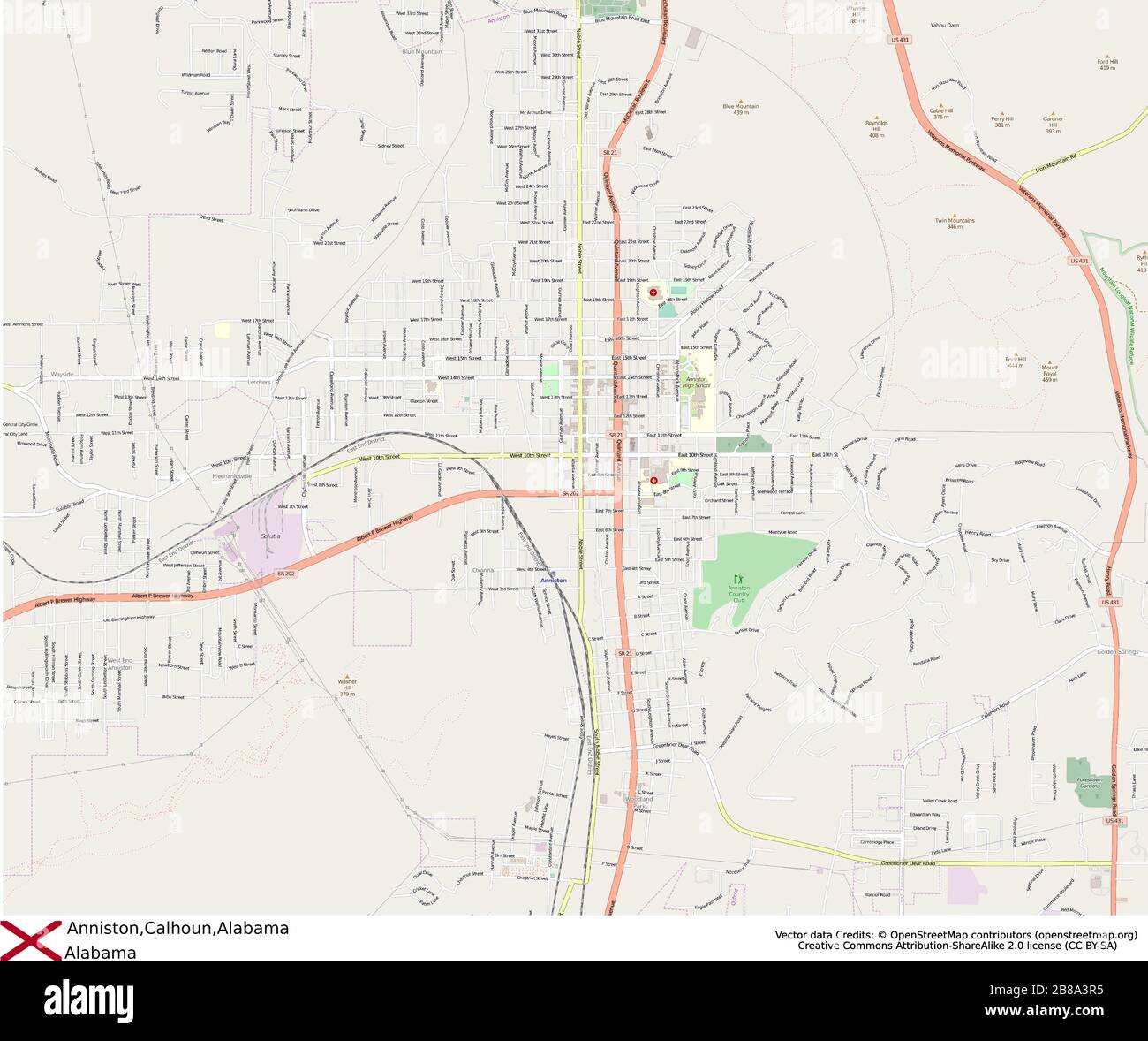 Map Of Anniston Stock Vector Images Alamy
