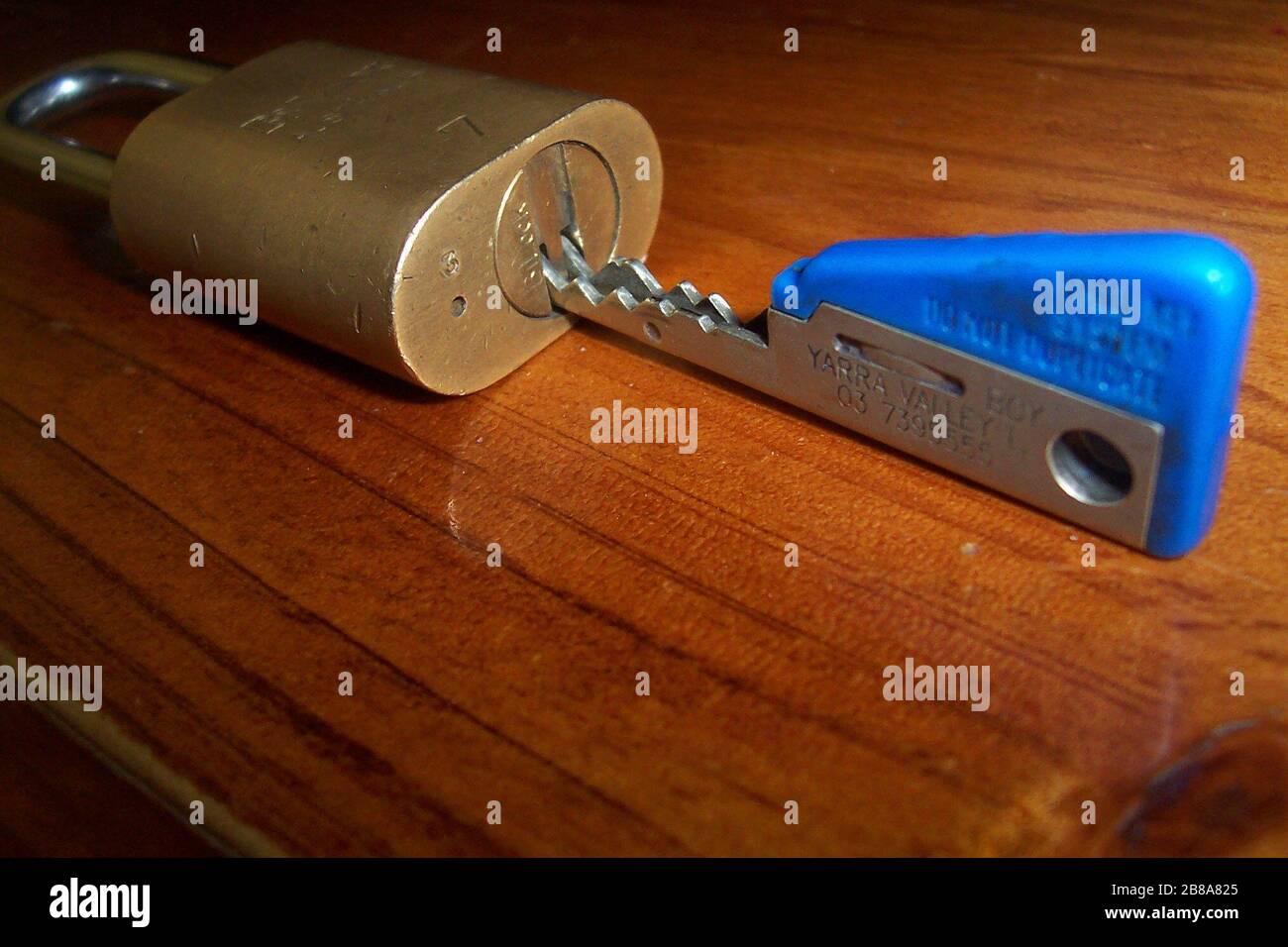 'English: A high security dual-barrel lock used for security fences and other high security needs.; 23 May 2007; Own work; Togaboy (talk) (Uploads); ' Stock Photo