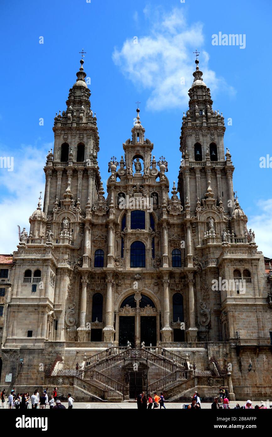 Cathedral, Santiago de Compostela, Spain Stock Photo