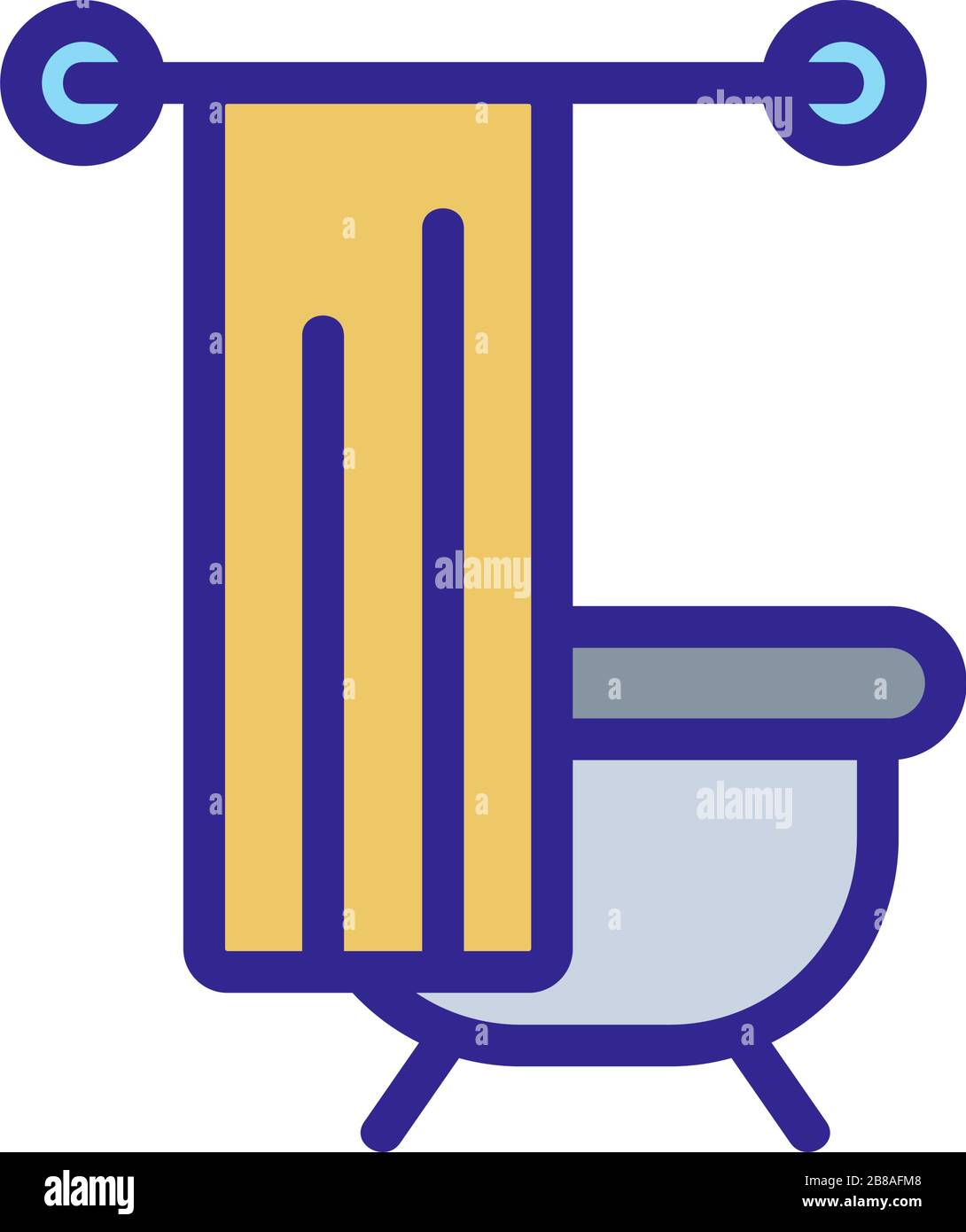 bath curtain icon vector outline illustration Stock Vector Image & Art ...
