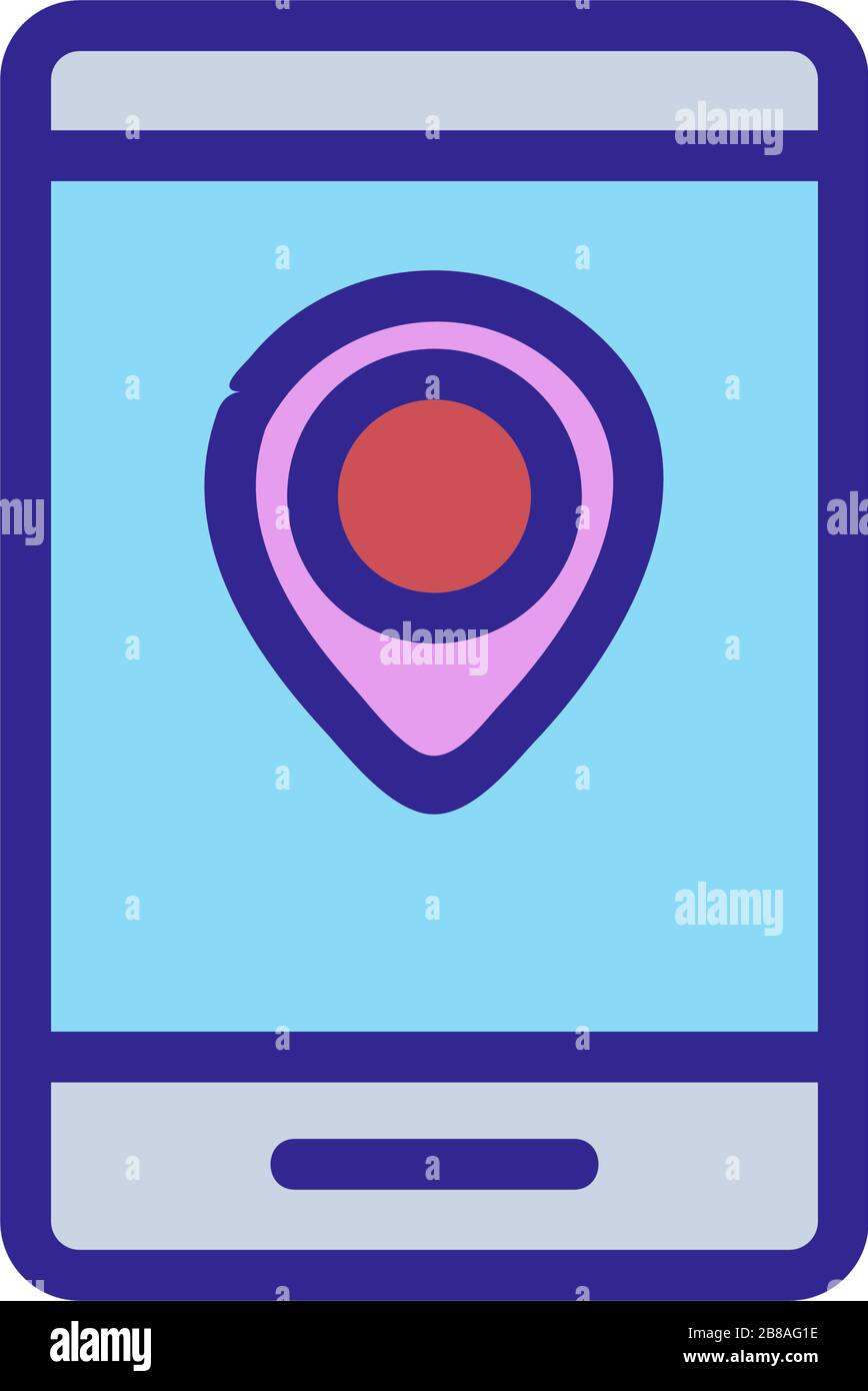 Navigator phone icon vector outline illustration Stock Vector Image ...
