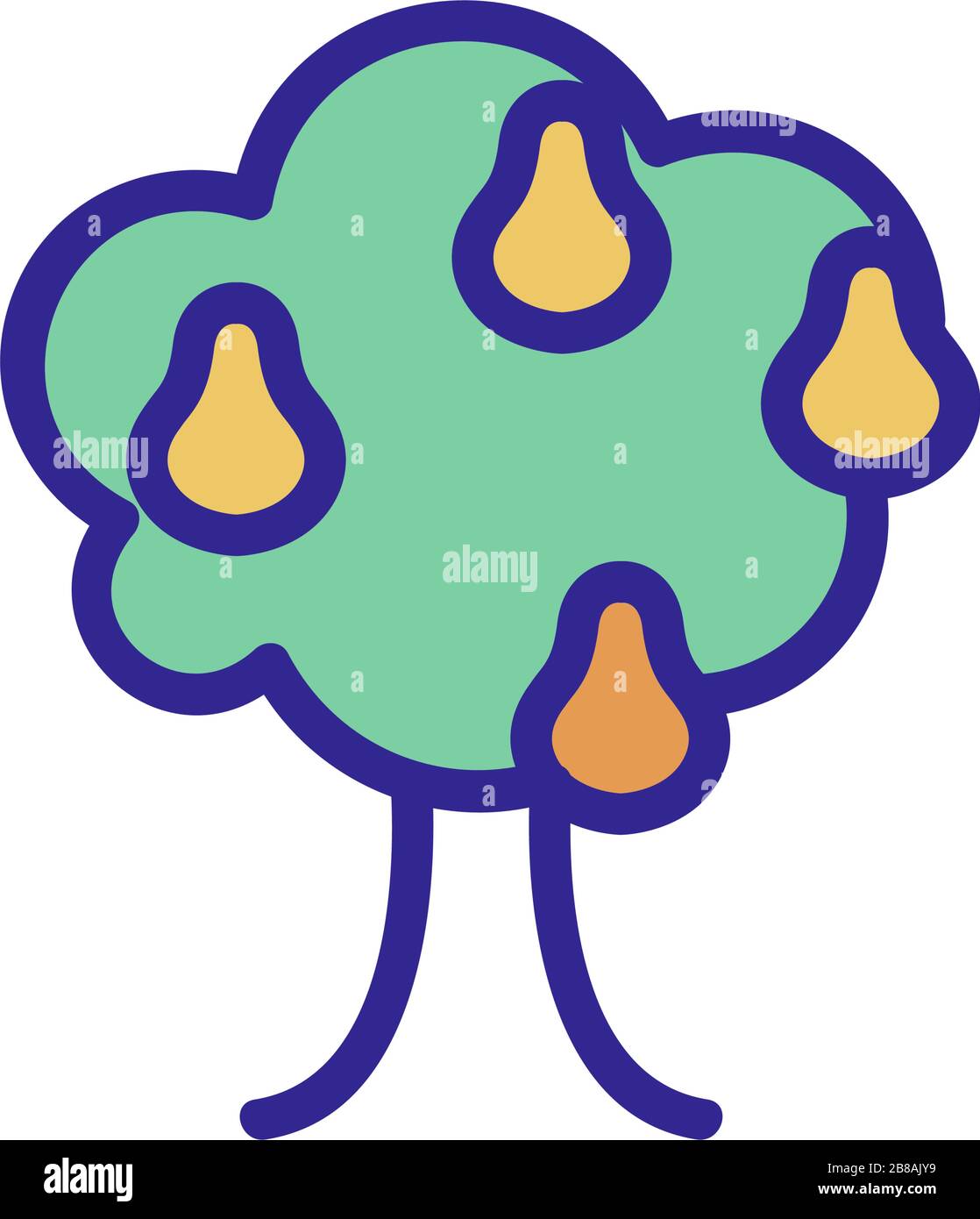 pear tree icon vector outline illustration Stock Vector Image & Art - Alamy