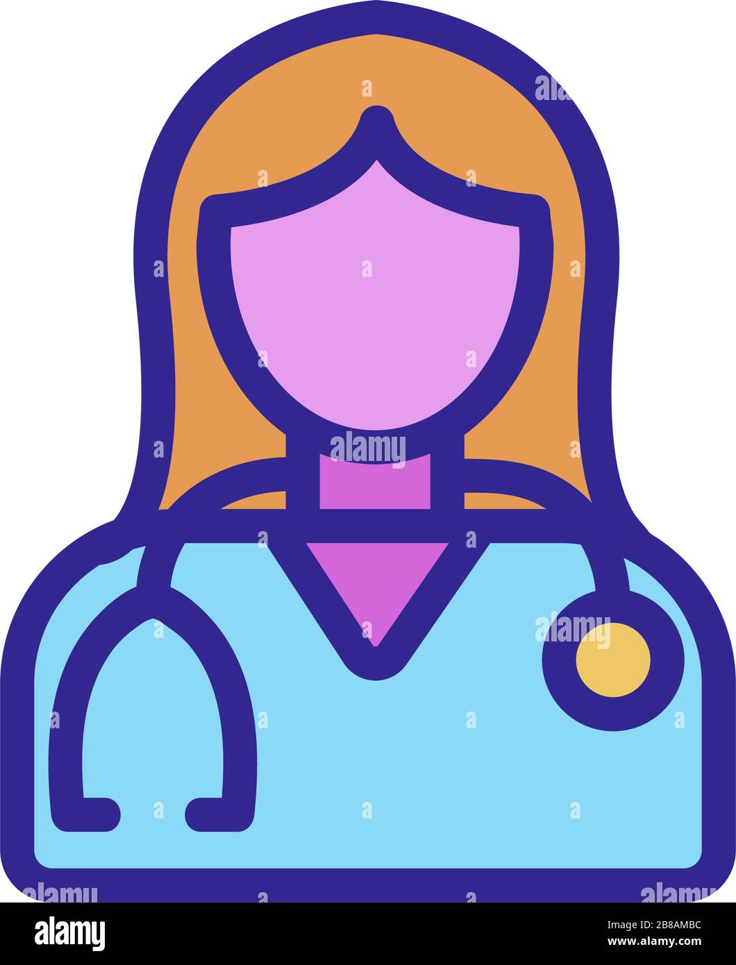 medical doctor woman icon vector outline illustration Stock Vector ...