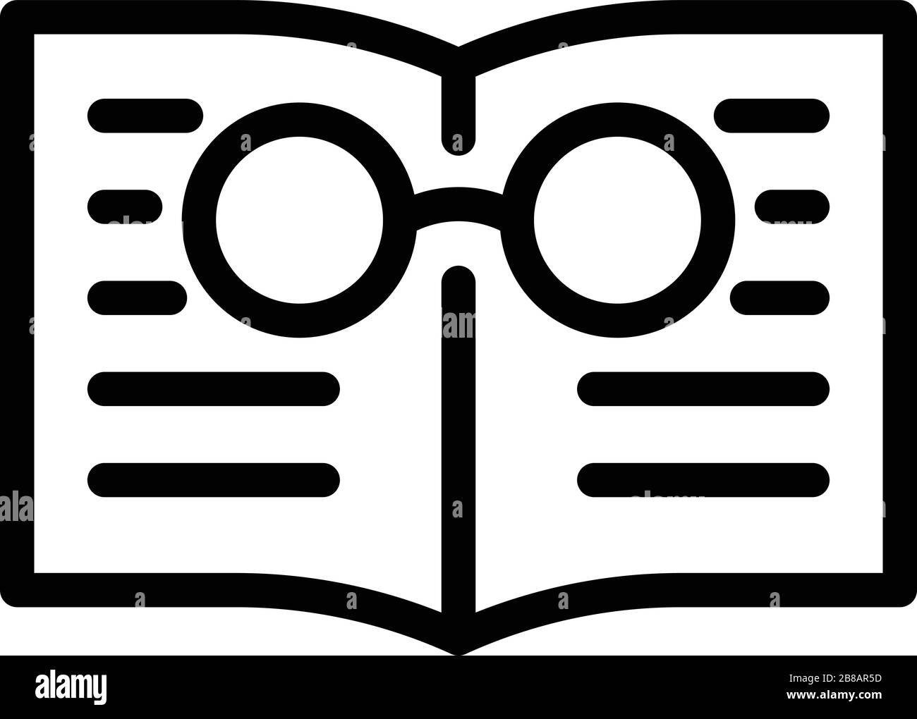 Book exploration icon, outline style Stock Vector