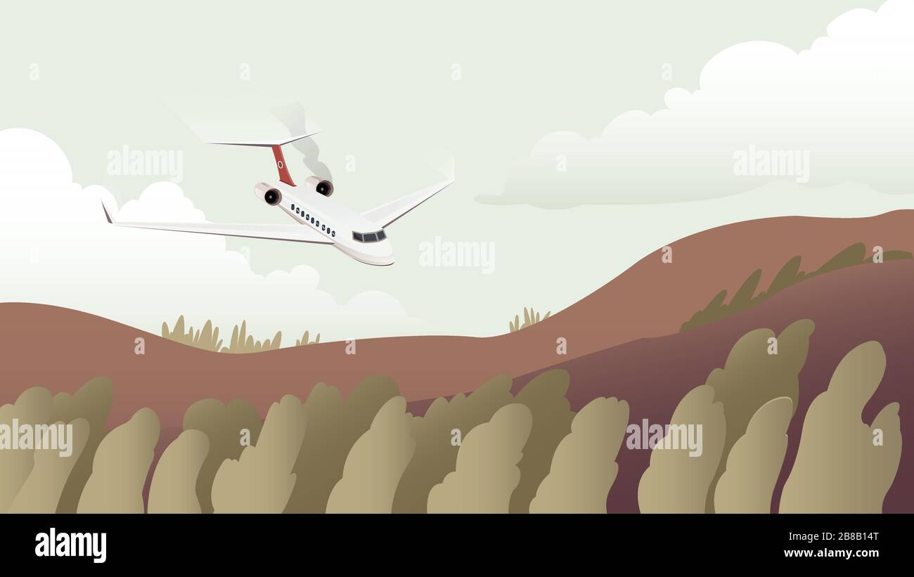 plane flies in the sky vector illustration Stock Vector Image & Art - Alamy