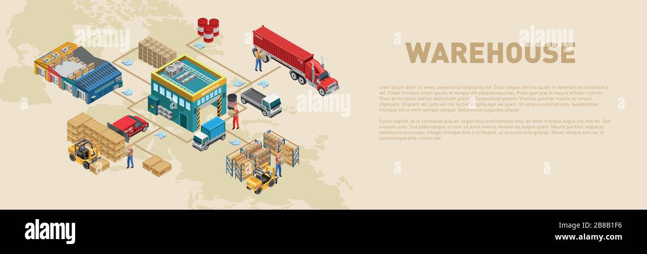 Graphic structure of process of loading and goods in warehouse in ...