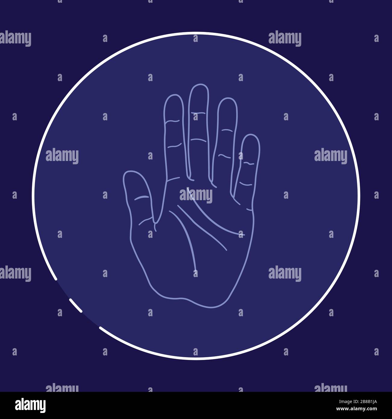 scanning palm logo and icon vector Isolated image Stock Vector