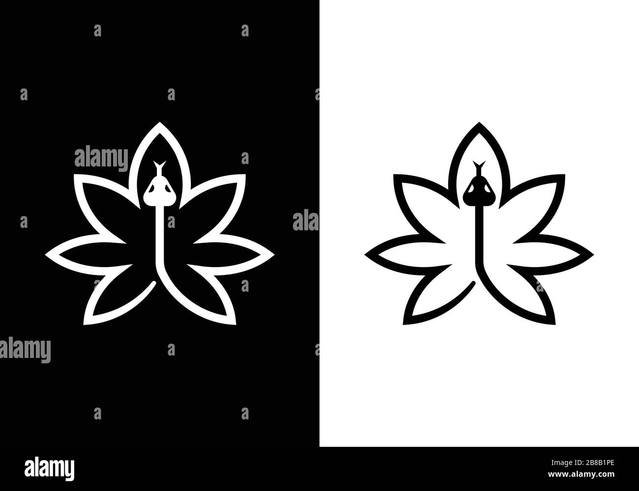 cannabis leaf logo vector icon on black and white background Stock Vector