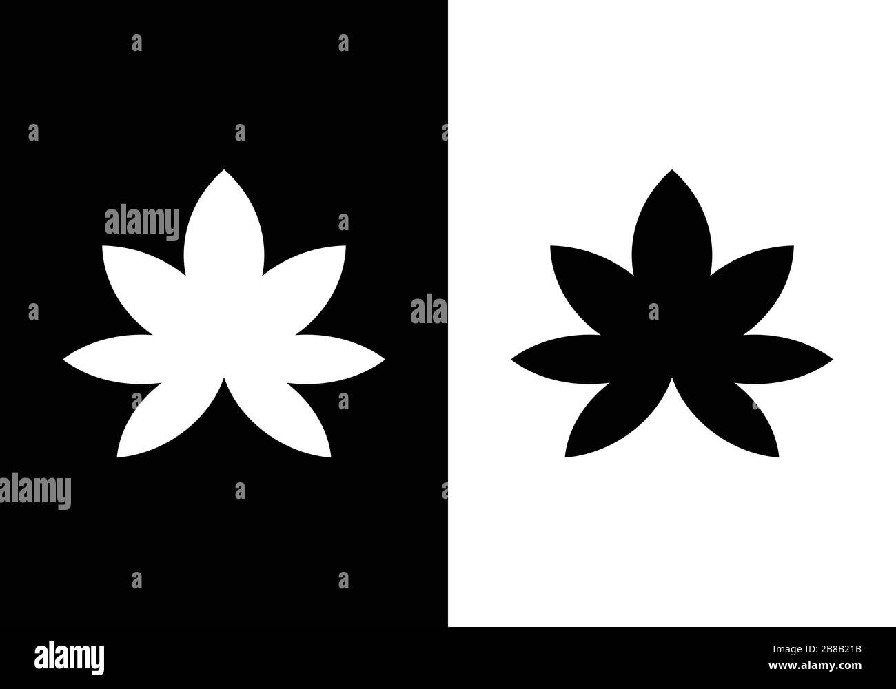 cannabis leaf logo vector icon on black and white background Stock ...