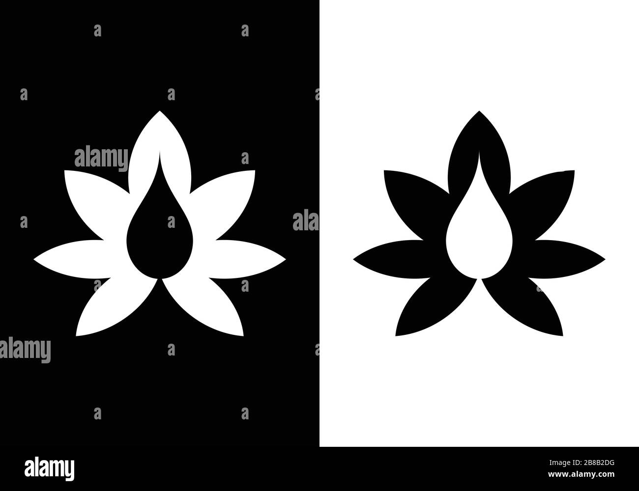 cannabis leaf logo vector icon on black and white background Stock ...