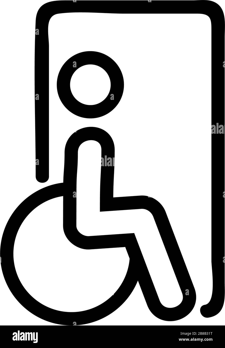 door wheelchair icon vector outline illustration Stock Vector
