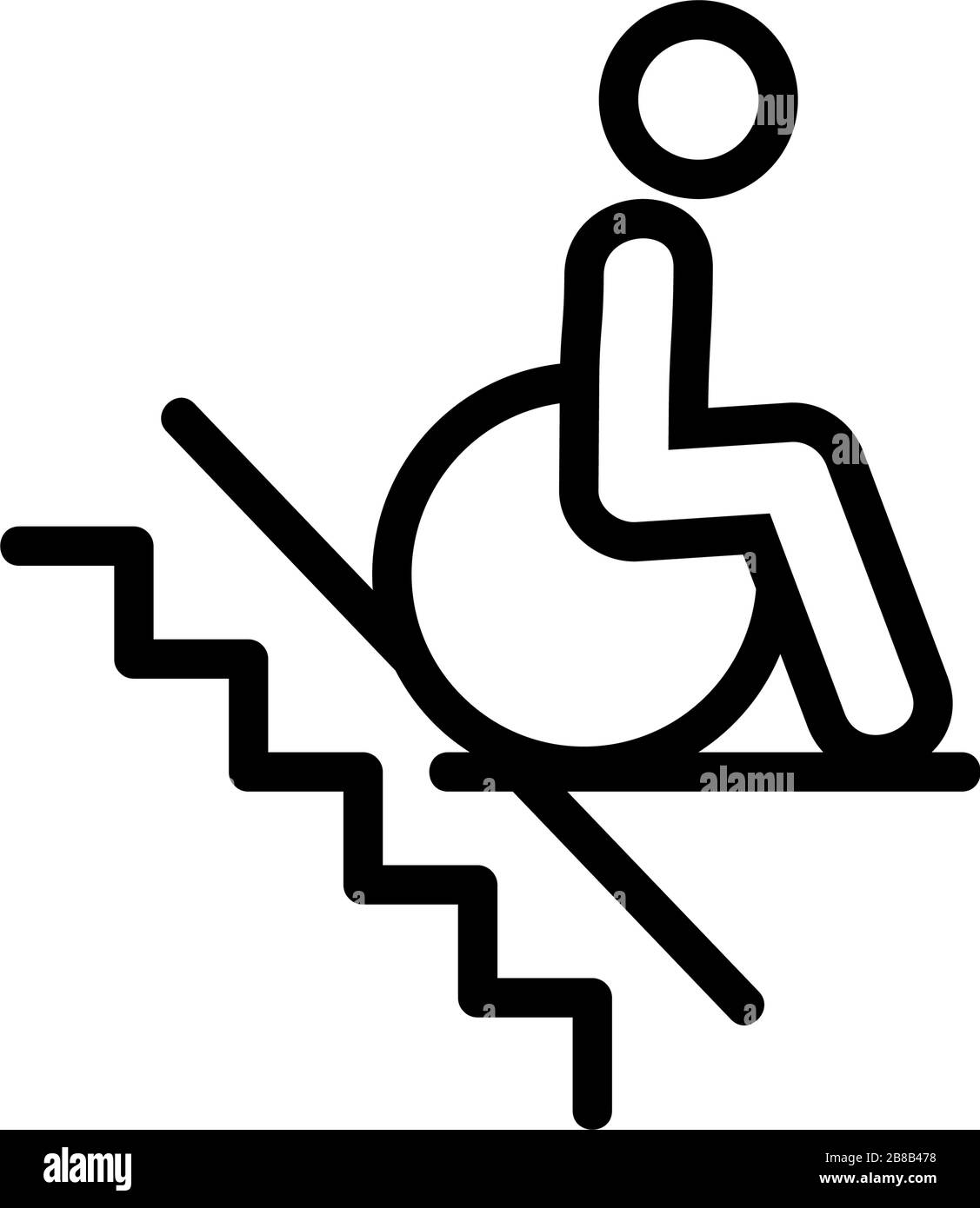 man wheelchair icon vector outline illustration Stock Vector