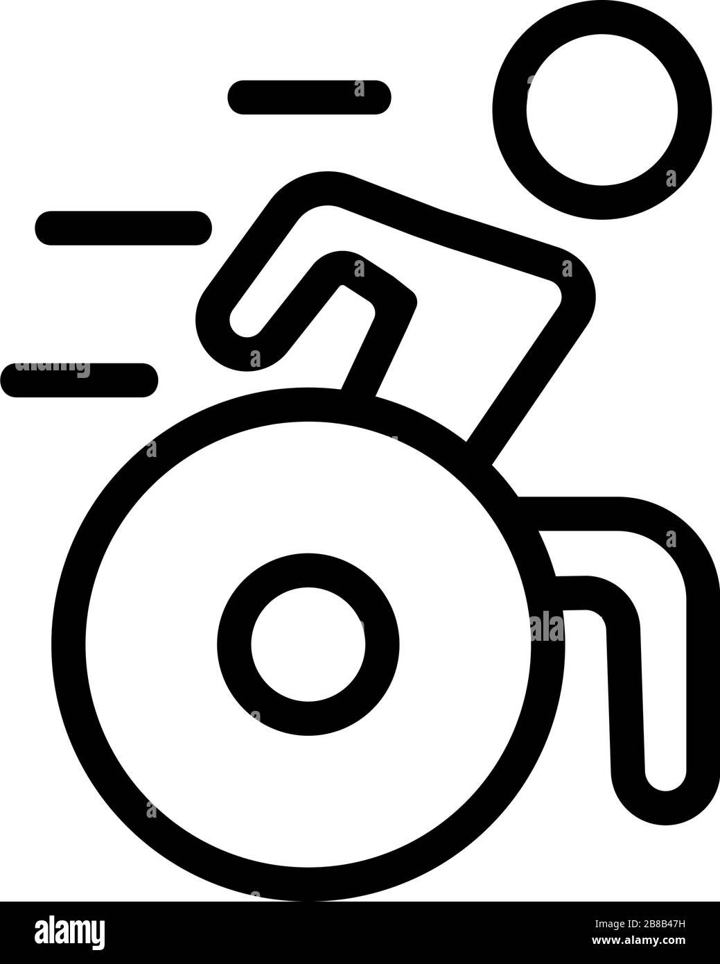 athletic wheelchair icon vector outline illustration Stock Vector
