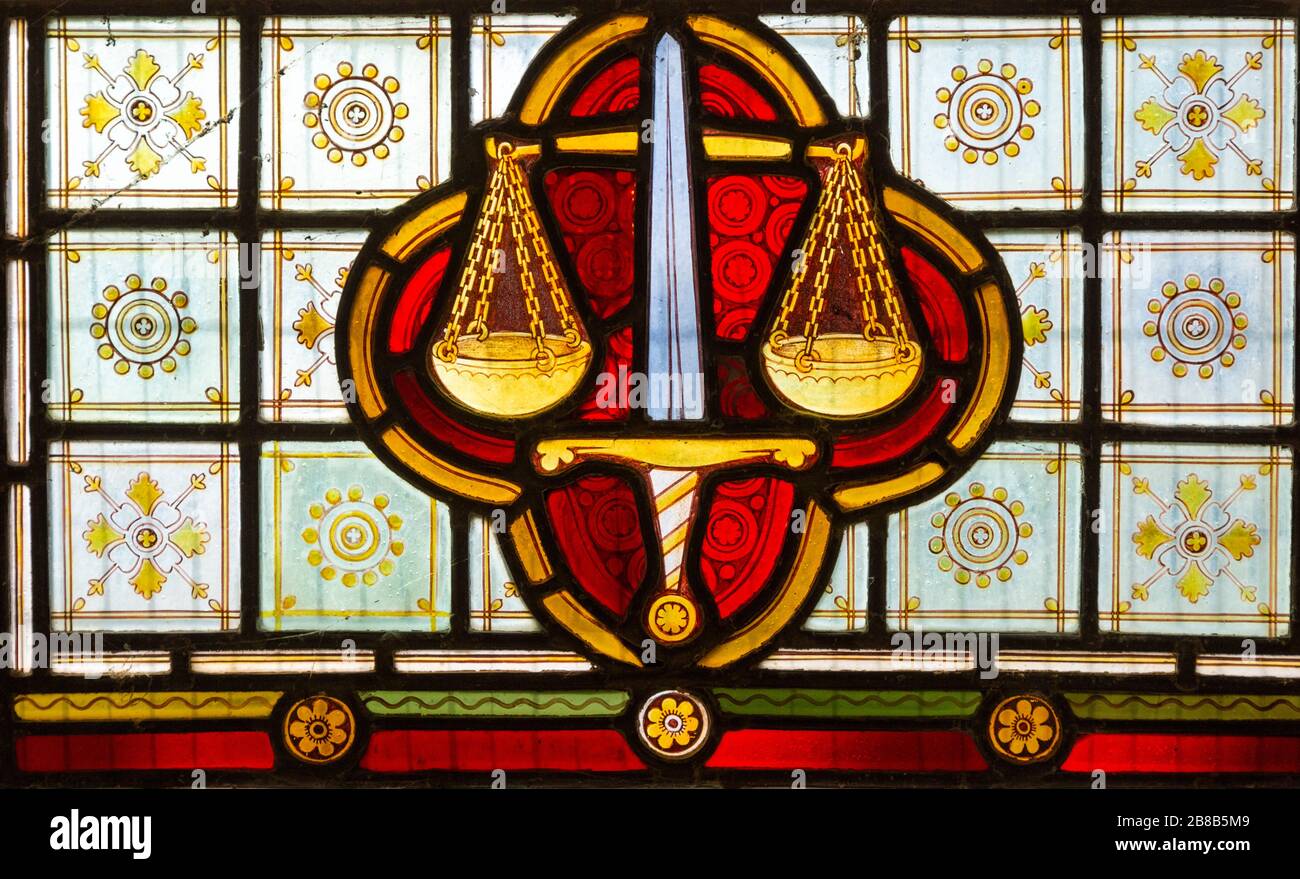 Stained glass window Bedingfield church, Suffolk, England, UK c 1878