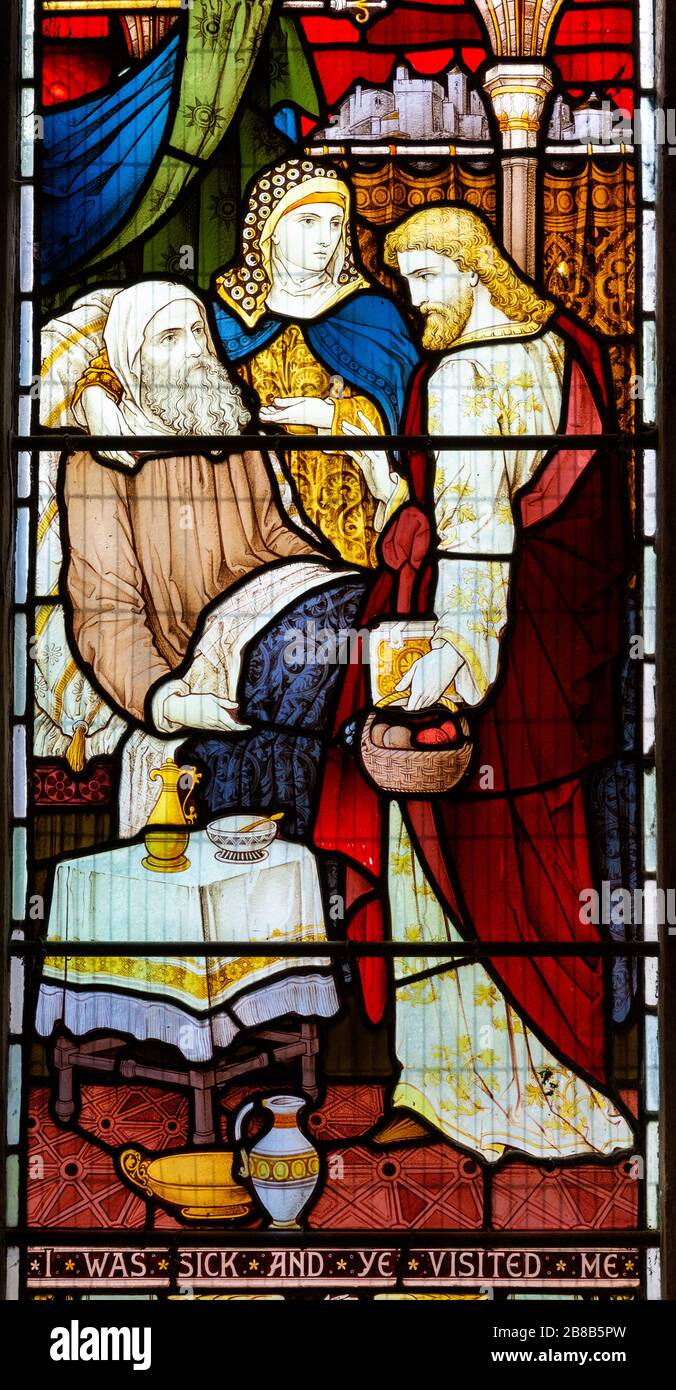 Stained glass window Bedingfield church, Suffolk, England, UK c 1878, I