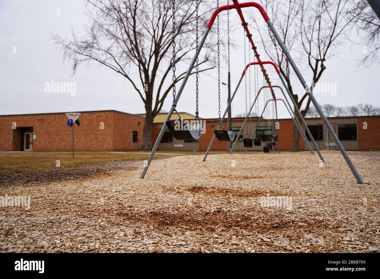Abandoned school playgrounds due to the Governor issuing school